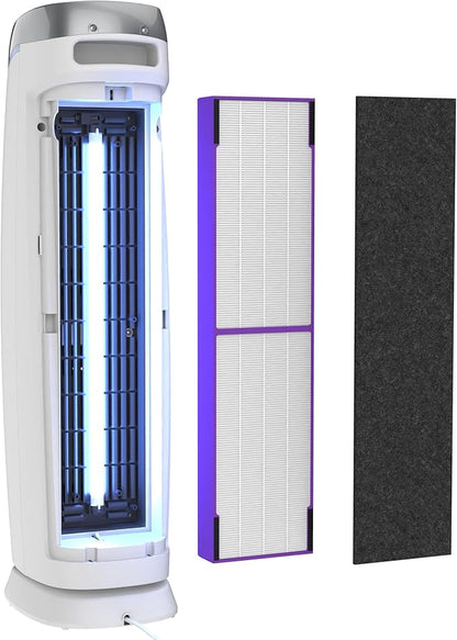 GermGuardian Air Purifier with Genuine HEPA 13 Pet Pure Filter, Removes 99.97% of Pollutants, Covers Large Rooms up to 915 Sq. ft. in 1 Hour, UV-C Light Helps Reduce Germs, 28", White, AC5250WPT