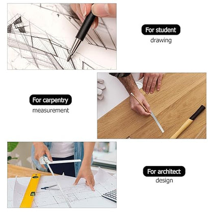 Angle Protractor Angle Finder Ruler Two Arm Stainless Steel Protractor Woodworking Ruler Measure Tool with 0-180 Degrees(30 cm/ 11.8 Inch)