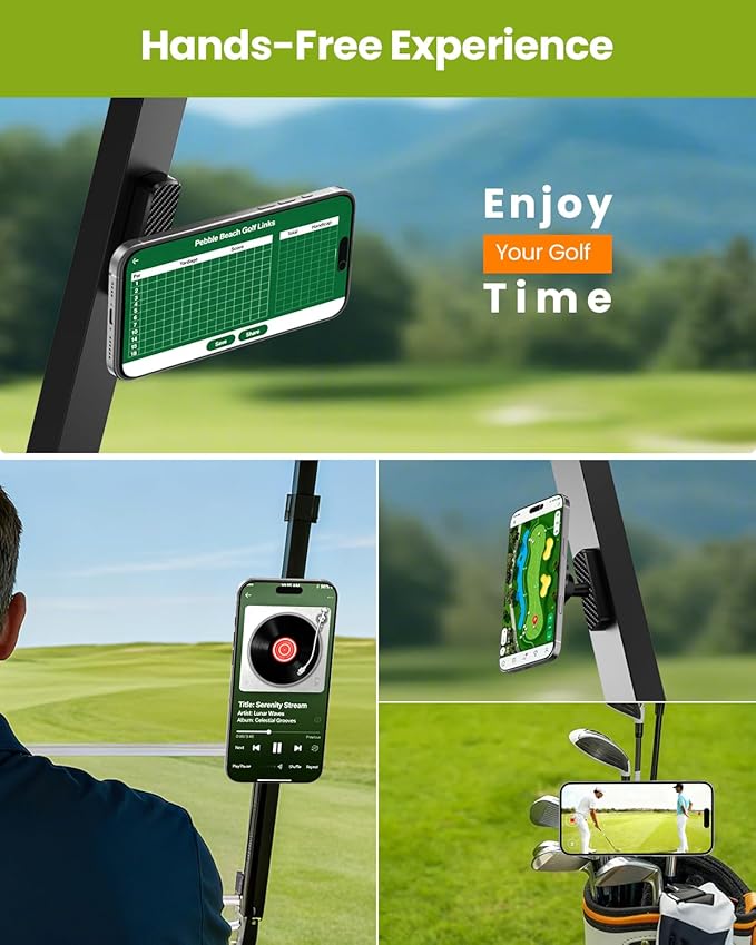 Mens Valentines Day Gifts for Husband, Magnetic Golf Cart Phone Holder Mount, Golf Gifts for Men Dad Golfers, 360° Rotation Golf Accessories for Mens Gifts for Birthday Anniversary Valentine's Day