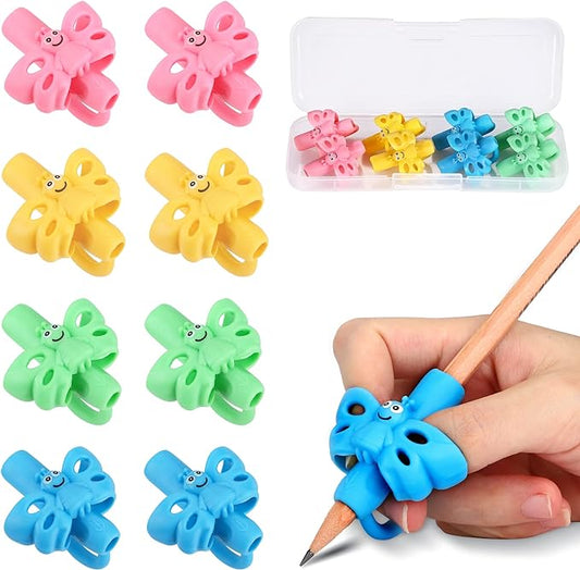 KOABBIT 8 Packs Pencil Grips Pencil Grips for Kids Handwriting for Toddlers & Preschoolers, Pencil Holder Grip Posture Correction Training Writing Aid.