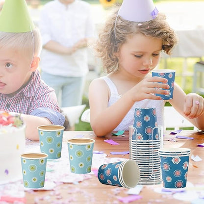 SIUQ [600 Pack 5 oz Paper Cups, Disposable Bathroom Cups, Small Mouthwash Cups, Hot/Cold Beverage Drinking Mini Cup for Party, Picnic, BBQ, Travel (Daisy)