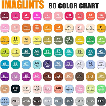 Alcohol Markers 80 Colors with Base Drawing Pen Dual Tip Art Markers for Sketch Anime Illustrations