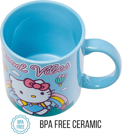 Silver Buffalo Sanrio Hello Kitty Good Vibes Ceramic Mug, 20 Ounces