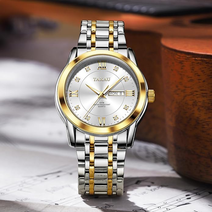 Watch Men Stainless Steel Luxury Diamond Chronograph with Date Business reloj de Hombre