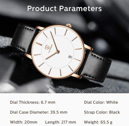 BEN NEVIS Watch, Mens Watch, Minimalist Fashion Simple Wrist Watch Analog Date with Leather Strap
