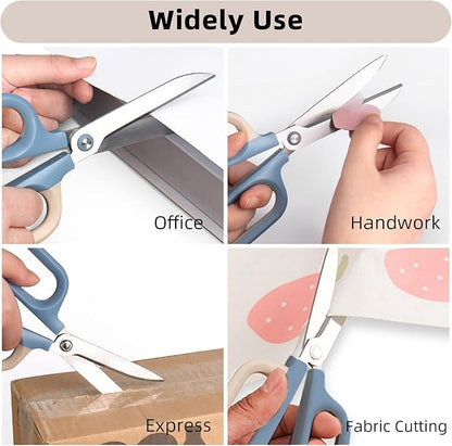 Multipurpose Scissors, Comfort-Grip Handles Sharp Scissors for Office Home School Craft Sewing Fabric Supplies (6", Blue)