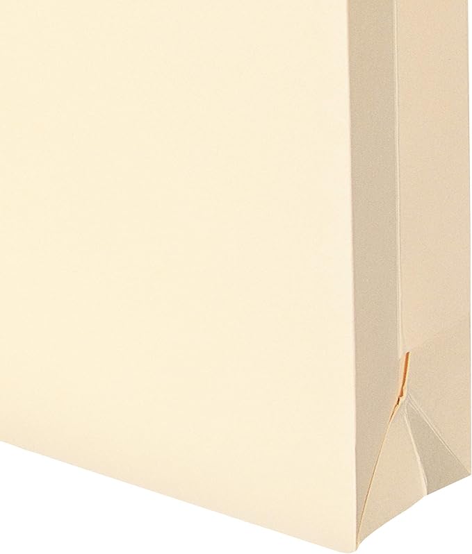Smead File Jackets Letter Size for File Folders, Reinforced Straight-Cut Tab, 2" Expansion, Letter Size, Manila, 100 Per Box (75565)