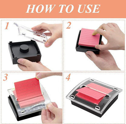 6 Pack Pop Up Post It Notes Dispenser, Sticky Note Holder, Post it Note Dispenser Transparent Top for 3 x 3 Inch Sticky Notes for Office Home Classroom Desk Supplies