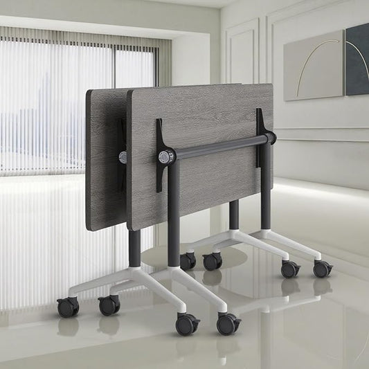 Folding Conference Room Tables, Seminar Conference Table Modern Flip Top Training Meeting Tables, Conference Room Table with Wheels for Home Office Classr,2 Pack 63inch