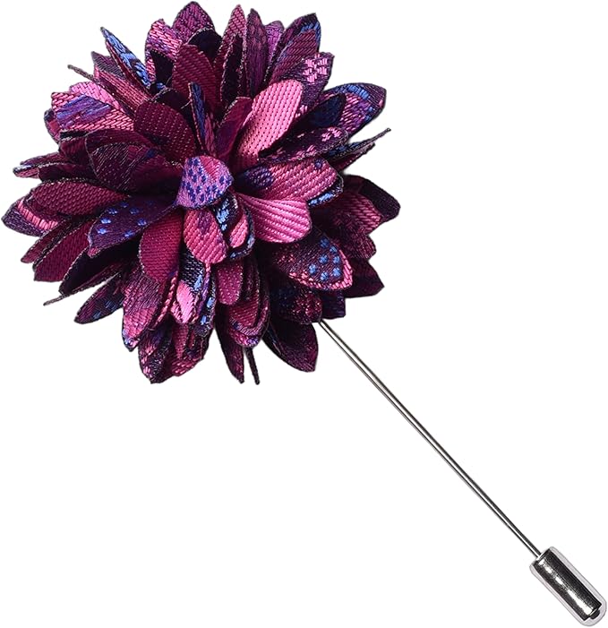 GUSLESON 3.15"（8cm） Mens Floral Tie and Lapel Pin Necktie Hankerchief Cufflinks Set for Men