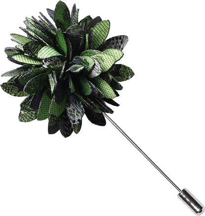 GUSLESON 3.15"（8cm） Mens Floral Tie and Lapel Pin Necktie Hankerchief Cufflinks Set for Men