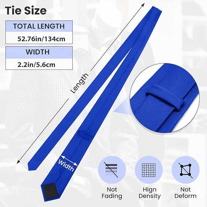 Boys Tie Solid Color Necktie for Age 12-14-16 Years Teen Wedding School Graduation with Gift Box