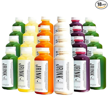 JRINK by Purée Intermediate Juice Cleanse, Cold Pressed Detox Drink with Organic 4 Day-Healthy Vegetable and Fruit Juice, Frozen Pressed Juice Cleanse, 24 Bottles, 16oz Each