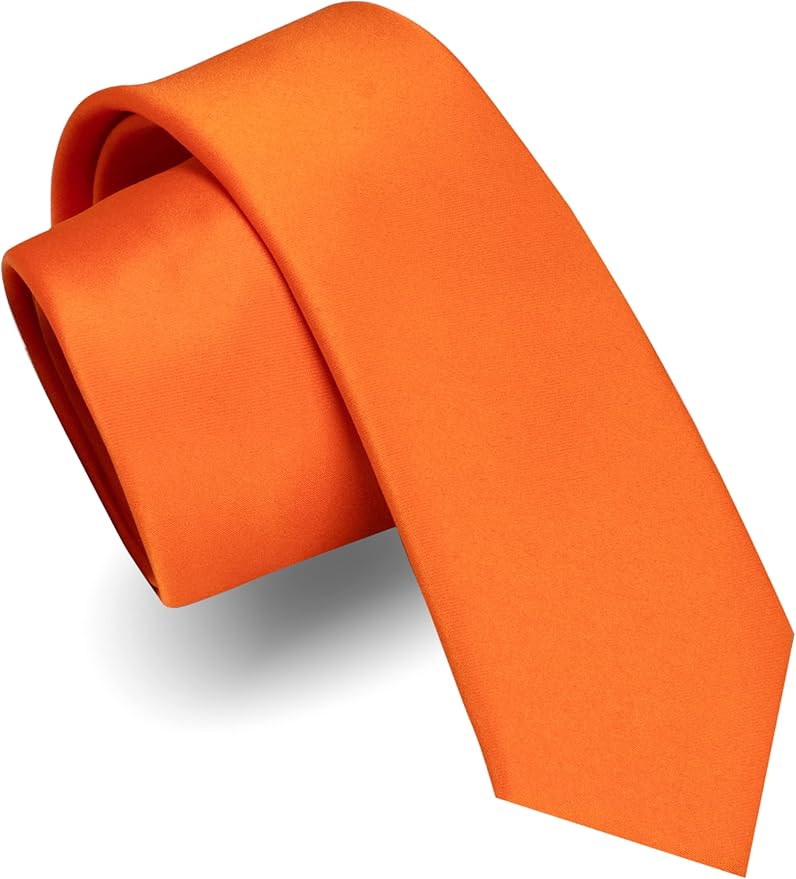 RBOCOTT 2.4“ Solid Color Skinny Tie Business Wedding Necktie for Men(6cm)