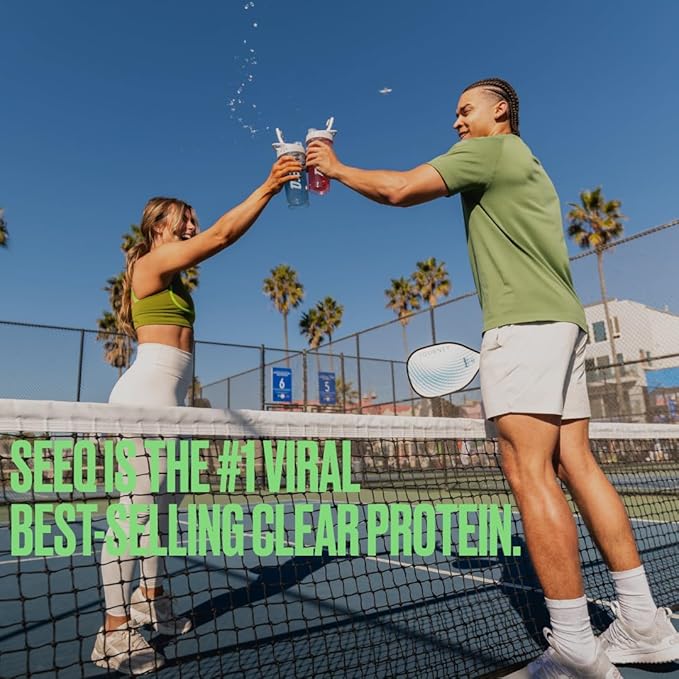 SEEQ Clear Whey Isolate Protein Powder, Watermelon Wave, 22 Servings, 22g Protein Per Serving, Sugar-Free, Keto-Friendly, Soy-Free Clear Protein Powder, Juice-Like Protein