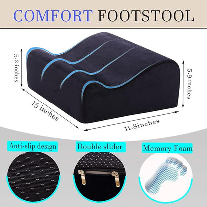 Foot Rest for Under Desk at Work,at Work Soft Ergonomic Footrest,Support Foot Pillow,Heel Chair,Leg Elevation Pillow,(Black) (Black)
