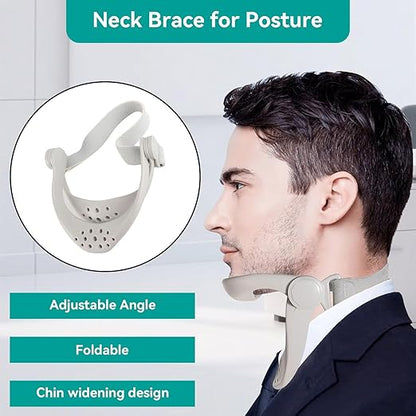 Agatige 2PCS Neck Brace for Posture, 360 Degree Adjustable Neck Support Posture Spine Corrector Neck Brace Cervical Traction Device for Pain Pressure Relieve (2PCS)