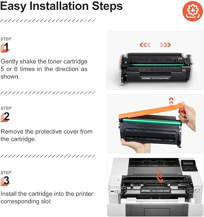 v4ink 58A CF258A Black Toner Cartridge (with Chip) Compatible Replacement for HP CF258A 58A 58X Toner Cartridge for HP Pro M404dn M404n M404dw MFP M428fdw M428fdn M428dw M406dn M430f Printer, 4 Pack