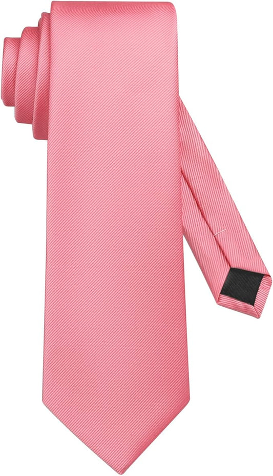 DecTwig Men's Ties Solid Color Formal Neckties 3.15" (8CM) Black Ties For Men