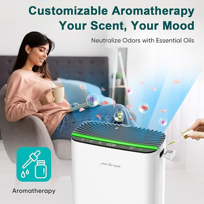 Jafända Air Purifier for Home Large Room Bedroom Up to 1226 Ft², True HEPA Filter with PM2.5 Display & 20dB Sleep Mode, Removes Pet Hair, Odor, Dust, Smoke, Pollen & Allergen