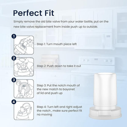 GLACIER FRESH Bottle Mouthpiece Replacement for Brita Water Bottle, Silicone Bottle Bite Valve Replacement Parts Compatible with Brita Water Bottles, 3 Packs