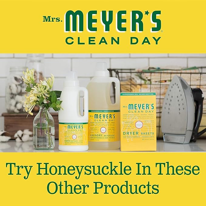 MRS. MEYER'S CLEAN DAY Hand Soap, Made with Essential Oils, Biodegradable Formula, Honeysuckle, 12.5 fl. oz - Pack of 6