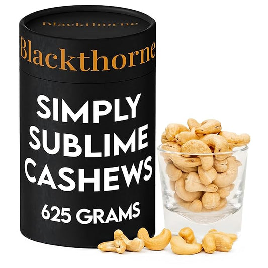 Simply Sublime Cashews Roasted Lightly Salted with Himalayan Pink Salt – Jumbo, Hand Sorted & Slow Roasted – Gourmet Cashews for Pairing with Bourbon, Tequila, or Champagne – 22oz