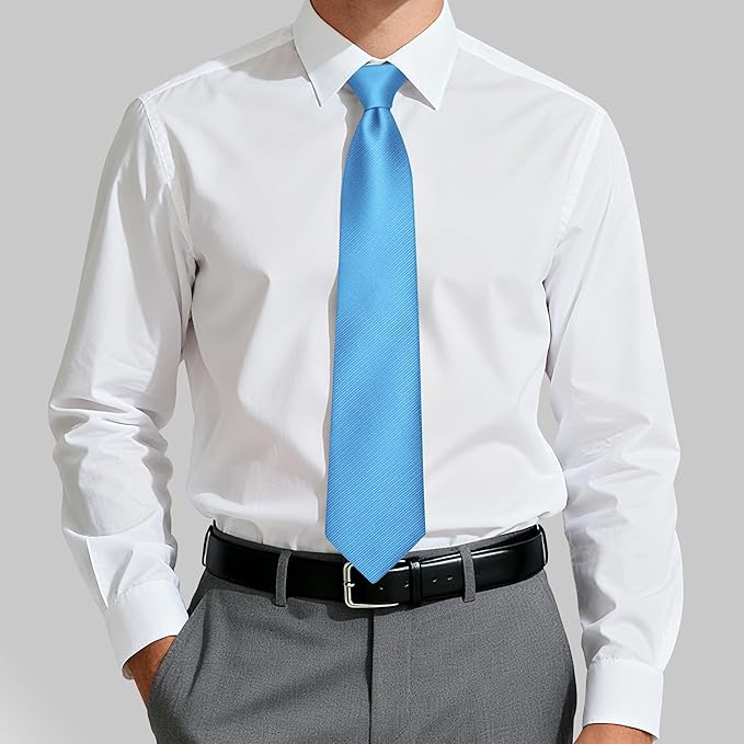 Fineknot Black Ties for Men, Formal Neckties for Men, Solid Color Mens Ties for Business, Wedding, Party, Mens Neck Tie