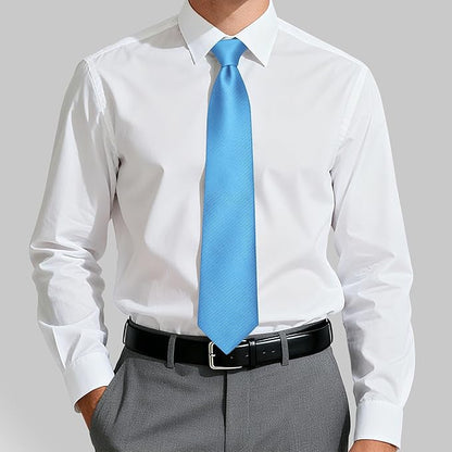 Fineknot Black Ties for Men, Formal Neckties for Men, Solid Color Mens Ties for Business, Wedding, Party, Mens Neck Tie