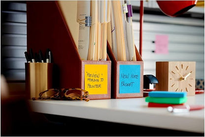 Post-it Super Sticky Notes, 5 Sticky Note Pads, 3 x 3 in., School Supplies, Office Products, Sticky Notes for Vertical Surfaces, Monitors, Walls and Windows, Sunnyside Yellow