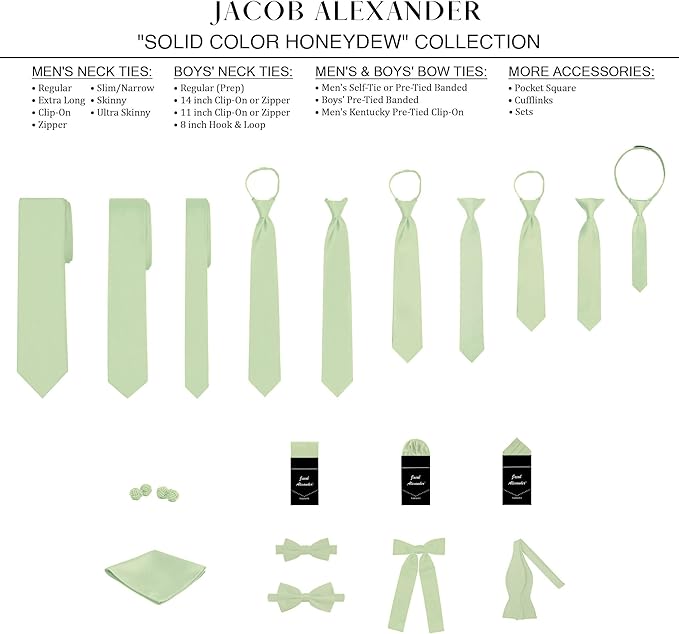 Jacob Alexander Solid Color Mens Tie - Soft-lined Necktie - Timeless Formal Look for Weddings and Business - (Regular Size)