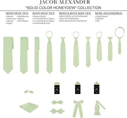 Jacob Alexander Solid Color Mens Tie - Soft-lined Necktie - Timeless Formal Look for Weddings and Business - (Regular Size)