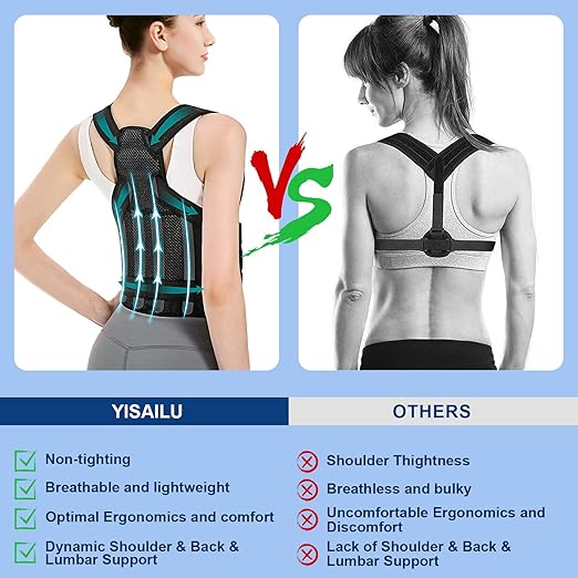 Posture Corrector for Women and Men, Upgraded Adjustable Back Brace for Upper and Lower Back Pain Relief, Shoulder Straightener for Scoliosis, Hunchback, Hump, Thoracic, Spine Corrector,M (34"-41")