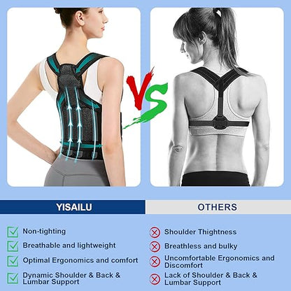 Posture Corrector for Women and Men, Upgraded Adjustable Back Brace for Upper and Lower Back Pain Relief, Shoulder Straightener for Scoliosis, Hunchback, Hump, Thoracic, Spine Corrector,M (34"-41")