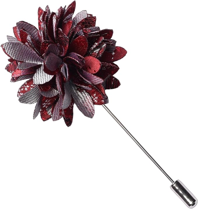 GUSLESON 3.15"（8cm） Mens Floral Tie and Lapel Pin Necktie Hankerchief Cufflinks Set for Men