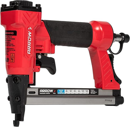 Arrow PT50 Oil-Free Pneumatic Staple Gun, Professional Heavy-Duty Stapler for Wood, Upholstery, Carpet, Wire Fencing, Fits 1/4”, 5/16”, 3/8", 1/2", 9/16” Staples, Red (Pack of 3)