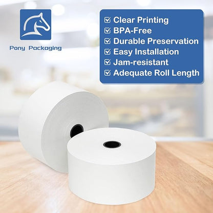 (12 Rolls) 2 5/16" x 400' Thermal Paper Receipt Rolls, Compatible with Dresser Wayne, Gilbarco, VeriFone Ruby, Speedpass, Vista and Other POS Systems Thermal Paper BPA Free