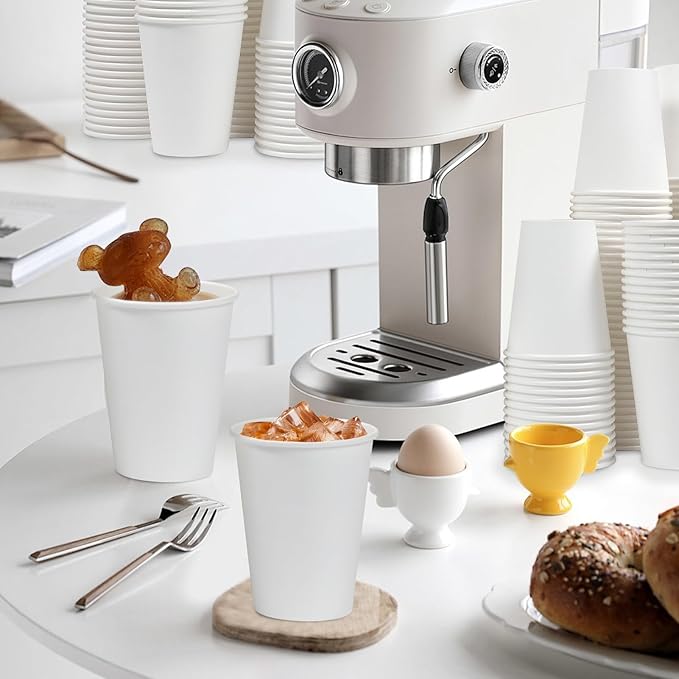 1000 Count - 12 oz Paper Coffee Cups, Disposable Coffee Cups 12 oz, Thickened White Paper Cups for Hot or Cold Beverage, Home, Office, Party, Business, Events