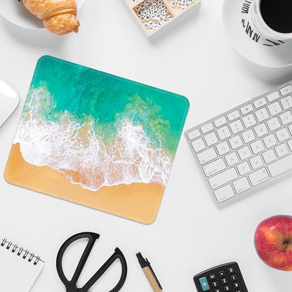 Square Mouse Pad with Stitched Edge, Premium Mousepad Washable Cloth. Computer Mouse Pad with Non-Slip Rubber Base, Mouse Pads for Computers Laptop Mouse 9.25x7.75x0.12 inch-Beach2
