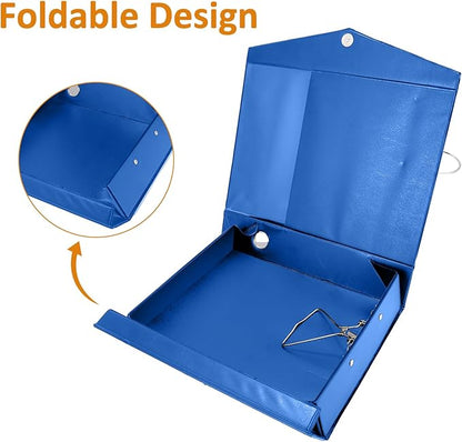 HUA JIE A4 Storage File Boxes Plastic Archives Cases with Clip, PVC File Folder Organizer Document Storage Filing Box for office,32.5×6.5×24 cm, Blue(Pack of 6)