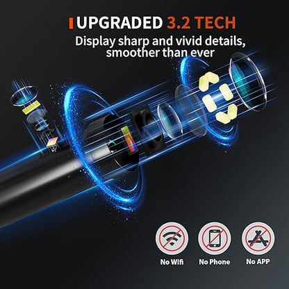 NIDAGE Dual Lens Borescope Inspection Camera 1920P HD Endoscope Camera with Light Waterproof Industrial Endoscope 11.5FT Flexible Snake Cam with 4.3'' IPS Screen, Mechanic Scope Cam Gift for Men