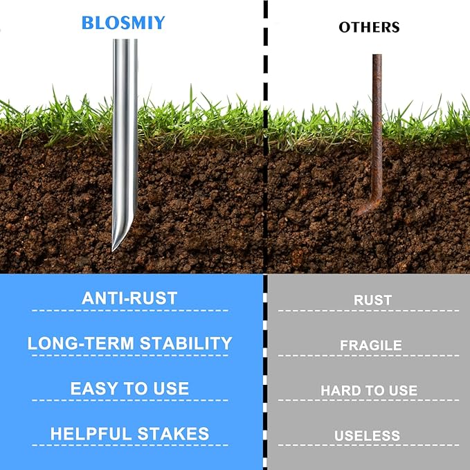 Landscape Staples 8inch 25 Pack,11Gauge Galvanized Lawn Staples, Sturdy Garden Stakes for Effortlessly Securing Weed Barrier Fabric,Ground Stabilization,Tackling Outdoor Yard Work,Decorations