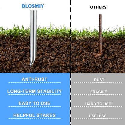 Landscape Staples 8inch 25 Pack,11Gauge Galvanized Lawn Staples, Sturdy Garden Stakes for Effortlessly Securing Weed Barrier Fabric,Ground Stabilization,Tackling Outdoor Yard Work,Decorations