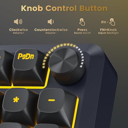 Redragon Wireless Mechanical Keyboard, 3 Mode Gasket Mounted RGB Gaming Keyboard with Volume Knob, Pre-Lubed Linear Switches, MDA-Profile, 98 Keys Hot Swappable Creamy Keyboard for PC/Tablet/Xbox/PS4