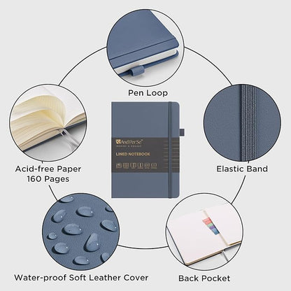 &And Per Se Lined Journal Notebook, 160 Pages, A5 5.7 x 8 inches College Ruled Thick Paper Notebook Journals  (1 Pack, Dark Blue)