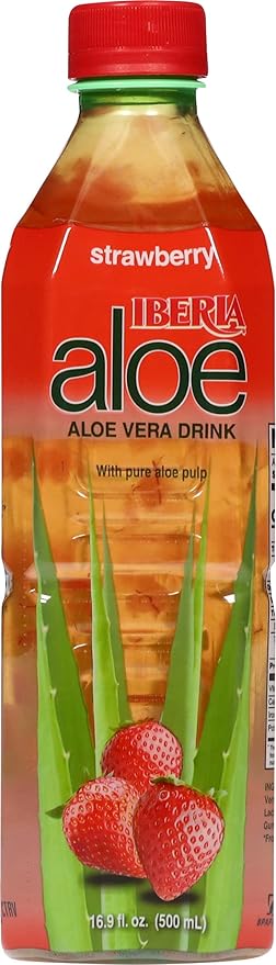 Iberia Aloe Vera Juice Drink, Strawberry,16.9 Fl Oz (Pack of 8)