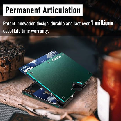 Upgraded Hinged Minimalist Wallet for Men | Slim Metal RFID Blocking Wallet | Credit Card Holder & Money Clip Holds 20 Cards | Premium Scratch-Resistant Finish | Ideal Gift for Men