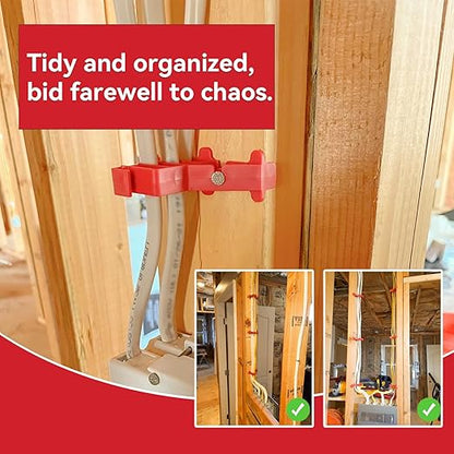 Multi Cable Staples for Romex Clips, Plastic Electrical Wire Stackers, Secures Romex, UF & (NM) Non-Metalic, Coaxial & Data/CAT 5 Cable, 25Pcs, Fast and Easy to Install