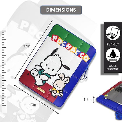 Sonix x Sanrio | Puffy Laptop Sleeve | 15-16 Inch, Quilted Pillow Puffer Laptop Carrying Case, Computer Sleeve | Classic Pochacco