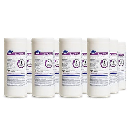 Oxivir Diversey Tb 5388471 Ready-to-Use Disinfectant Cleaning Wipes, Accelerated Hydrogen Peroxide, Large 7x8-Inch Sheets, 60-Wipes, 1-Slim Canister (Pack of 12)
